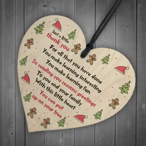 Christmas Gift For Your Teacher Teaching Assistant Nursery Teacher Thank You Wooden Heart