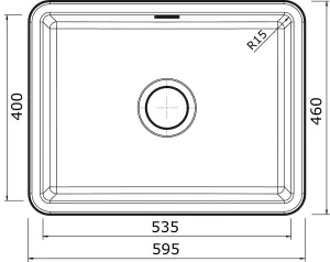 Clearwater Metro Ceramic White Kitchen Sink Single Bowl Undermount/ Inset - MET1050 + Waste Kit