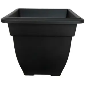 2 x 38cm Square Bell Planter  Black