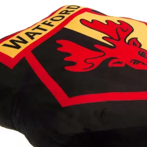 Watford FC Crest Filled Cushion Black/Red (One Size)