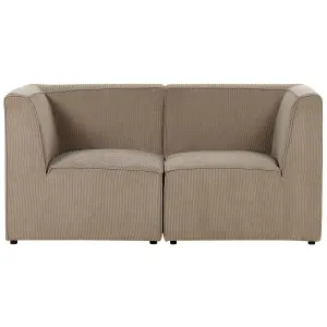 2 Seater Modular Jumbo Cord Sofa Taupe LEMVIG