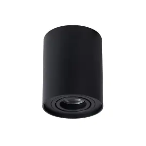 Lucide Tube Modern Surface Mounted Ceiling Spotlight 9,6cm - 1xGU10 - Black