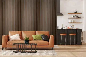 Fuse Acoustic Wooden Wall Panel in Smoked Oak, 2.4m x 0.6m