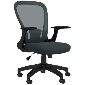 Vinsetto Mesh Office Chair, Computer Chair with Adjustable Armrest, Grey