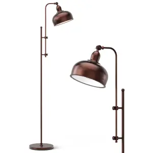 Costway Industrial Metal Floor Lamp Height Adjustable Tall Lightstand w/ 180 Degree Lampshade