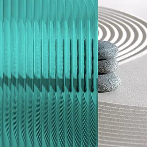 1/2 Inch Teal Reeded Glass Window Film (L)1m (W)500mm