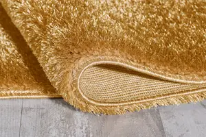 Smart Living Shaggy Soft Area Rug, Fluffy Living Room Carpet, Kitchen Floor, Bedroom Ultra Soft Rugs 160cm x 230cm - Gold