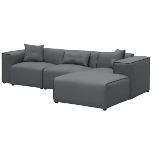 Corner Sofa DOLVA Dark Grey Fabric Left Hand