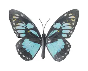 Primus Large Metal Butterfly Cyan 35 x 25cm