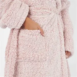 Brentfords Teddy Marl Dressing Gown - Blush