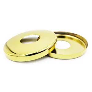 2 x 26mm G3/4 Gold Tap Shower Pipe Cover High Collar Steel