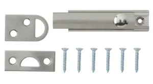 Smith & Locke Satin Nickel-plated Silver Nickel effect Brass Flush Surface Door bolt N267 (L)64mm (W)15mm