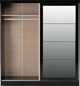 Nevada 2 Door Sliding Wardrobe in Black Gloss Finish