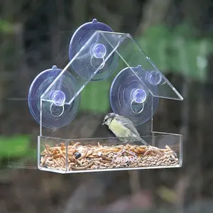 Window Bird Feeder with Seed Tray