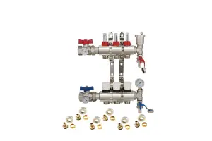 Warmer System Underfloor Heating 3 Port Manifold with 'A' Rated Auto Pump GPA25-6 III and Blending Valve Set