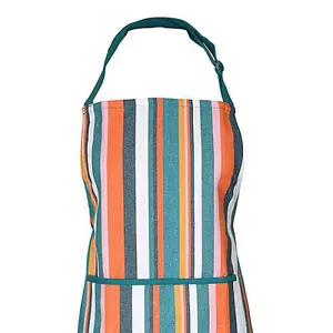 Dexam Recycled Cotton Striped Adult Apron Teal