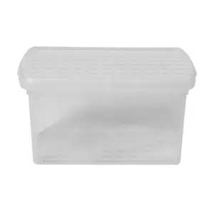 Wham Clip 3x 14L Rectangular Plastic Storage Boxes with Secure Clip Lock Lids. L:39 x W:24 x H:21cm Clear/Clear/Clear