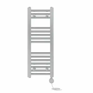 Right Radiators Prefilled Thermostatic Electric Heated Towel Rail Straight Ladder Warmer Rads - Chrome 800x300 mm