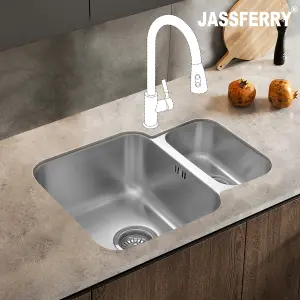 JASSFERRY Undermount Stainless Steel Kitchen Sink 1.5 One Half Bowl