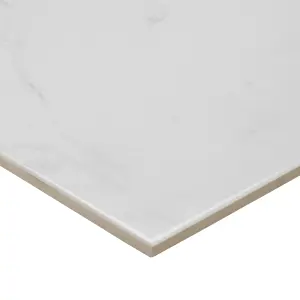 Colours Elegance White Gloss Marble effect Ceramic Indoor Wall & floor Tile, Pack of 7, (L)600mm (W)300mm