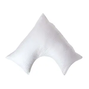 Homescapes White Egyptian Cotton Super Soft V Shaped Pillowcase 330 TC