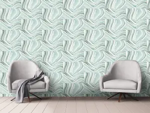 Fine Décor Aqua Blue Turquise Shimmer Wallpaper