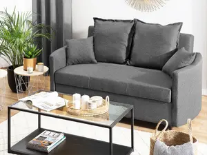 Beliani Scandinavian Sofa Bed HOVIN Grey