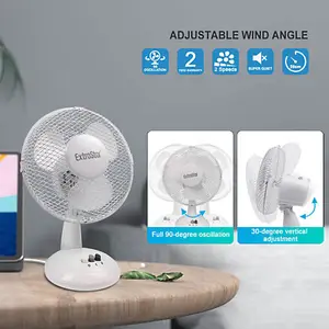 9 inch White 20W Desk Fan Mini Table Fan with 3 Fan Blades