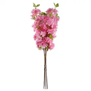 Pack of 6 x 100cm Pink Artificial Blossom Stem