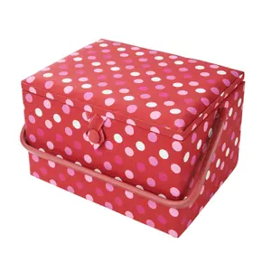 Large Sewing Basket Red Spot 23.5 x 31 x 20.5cm - Sewing Online GA1126L