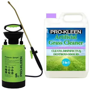 Pro-Kleen 5L Pump Sprayer with Pro-Kleen Artificial Grass Cleaner 5L Lavender Fragrance