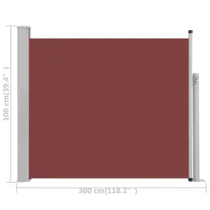 Berkfield Patio Retractable Side Awning 100x300 cm Brown