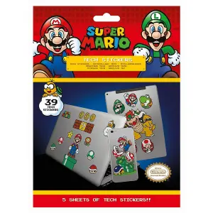 Super Mario Mushroom Kingdom Stickers (Pack of 39) Multicoloured (One Size)