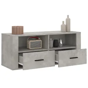 Berkfield TV Cabinet Concrete Grey 100x35x40 cm Engineered Wood