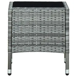 Berkfield Garden Table Grey 40x40x45 cm Poly Rattan