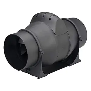 High-Performance Airvent Inline Fan with Timer - Sleek Black Design