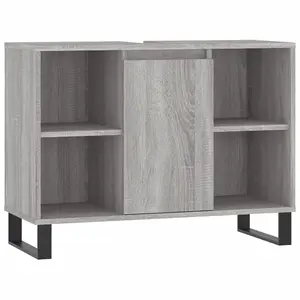 Berkfield Bathroom Cabinet Grey Sonoma 80x33x60 cm Engineered Wood