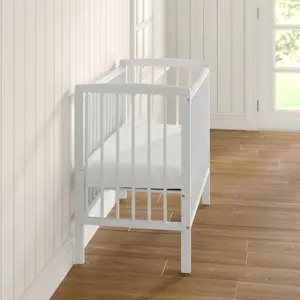 Sydney Mini Cot with Mattress White