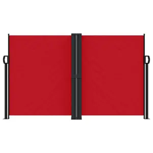 Berkfield Retractable Side Awning Red 140x1200 cm