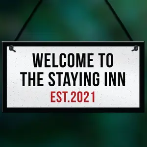 The Staying Inn Home Bar Sign LOCKDOWN Sign Man Cave Plaque Gift