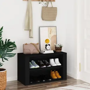 Berkfield Shoe Rack Black 75x35x45 cm Engineered Wood