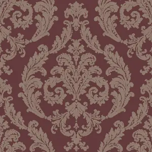 Galerie Palazzo Red Silk Damask Embossed Wallpaper