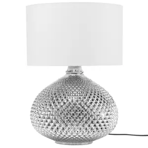 Beliani Modern Metal Table Lamp Silver MADON