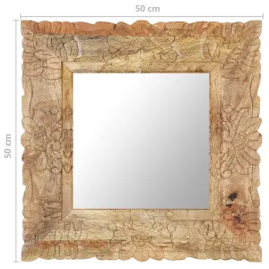 Berkfield Mirror 50x50 cm Solid Mango Wood