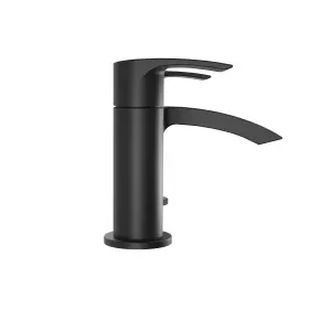 Sleek Black Matt Waterfall Bath Filler Mixer Tap Modern