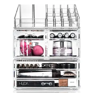 GLAMSMAKED 7-Drawer Transparent Acrylic Makeup Organizer for Clear Cosmetic Storage