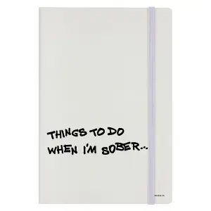 Grindstore Things To Do When Im Sober A5 Notebook Cream/Black (One Size)