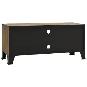 Berkfield TV Cabinet Rustic Brown 105x36x47 cm Metal and MDF