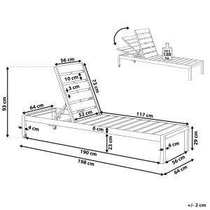 Beliani Industrial Sun Lounger Black NARDO