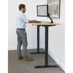 Dellonda Oak Electric Adjustable Standing Desk, Quiet, Fast, 1400 x 700mm, 70kg